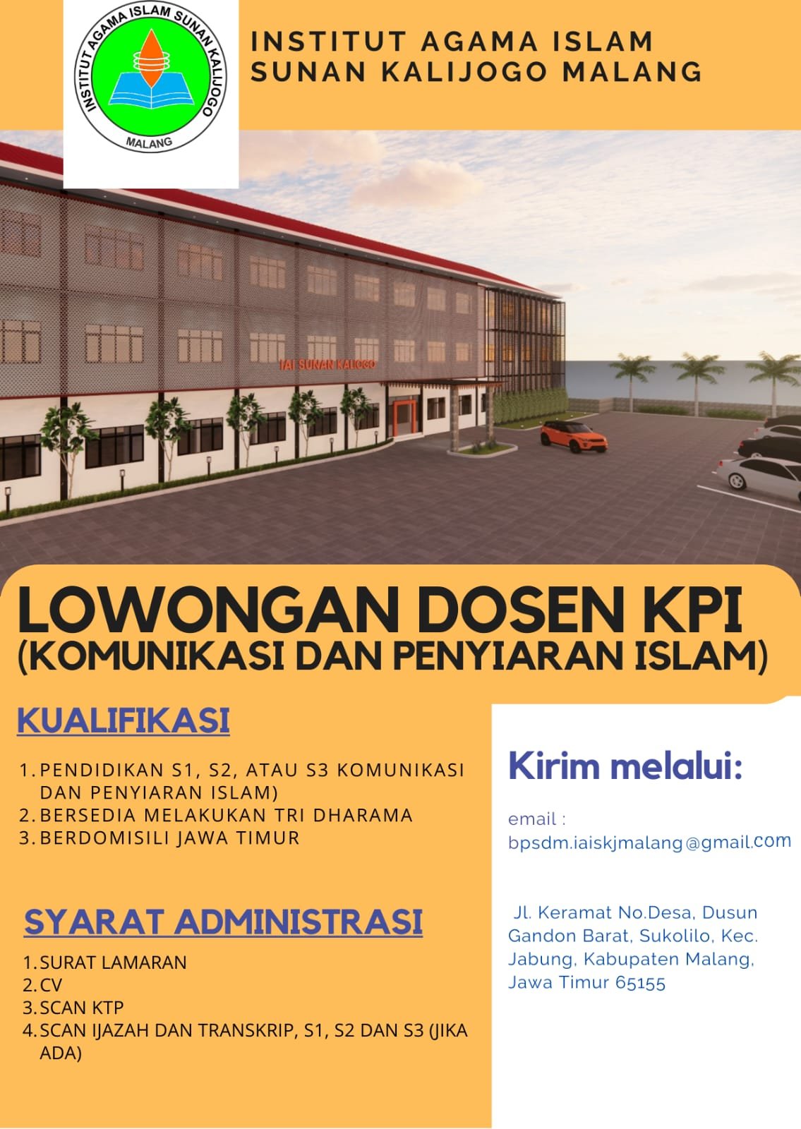 OPEN RECRUITMENT DOSEN PROGRAM STUDI KPI (KOMUNIKASI DAN PENYIARAN ISLAM)